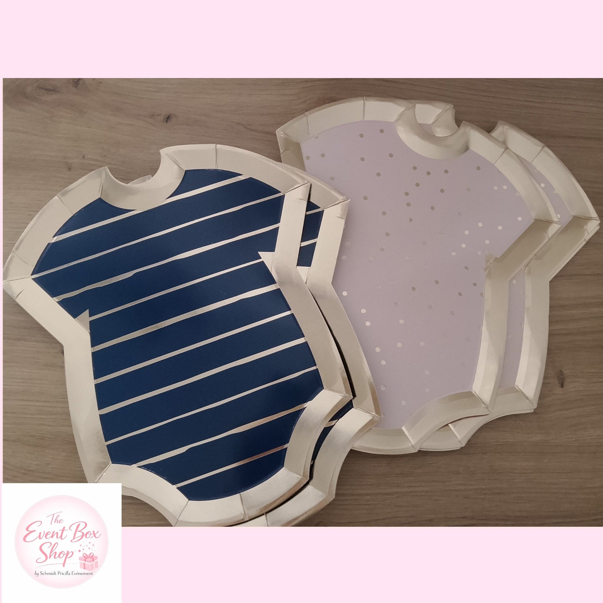 Plateaux Body Bébé Gender Reveal – Lot de 8