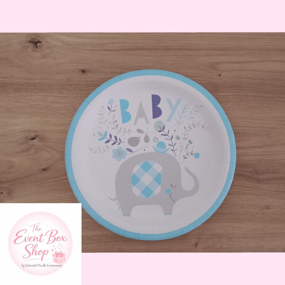 Assiette bleu éléphant
