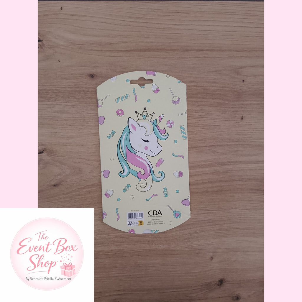 Pochette berlingot licorne à remplir