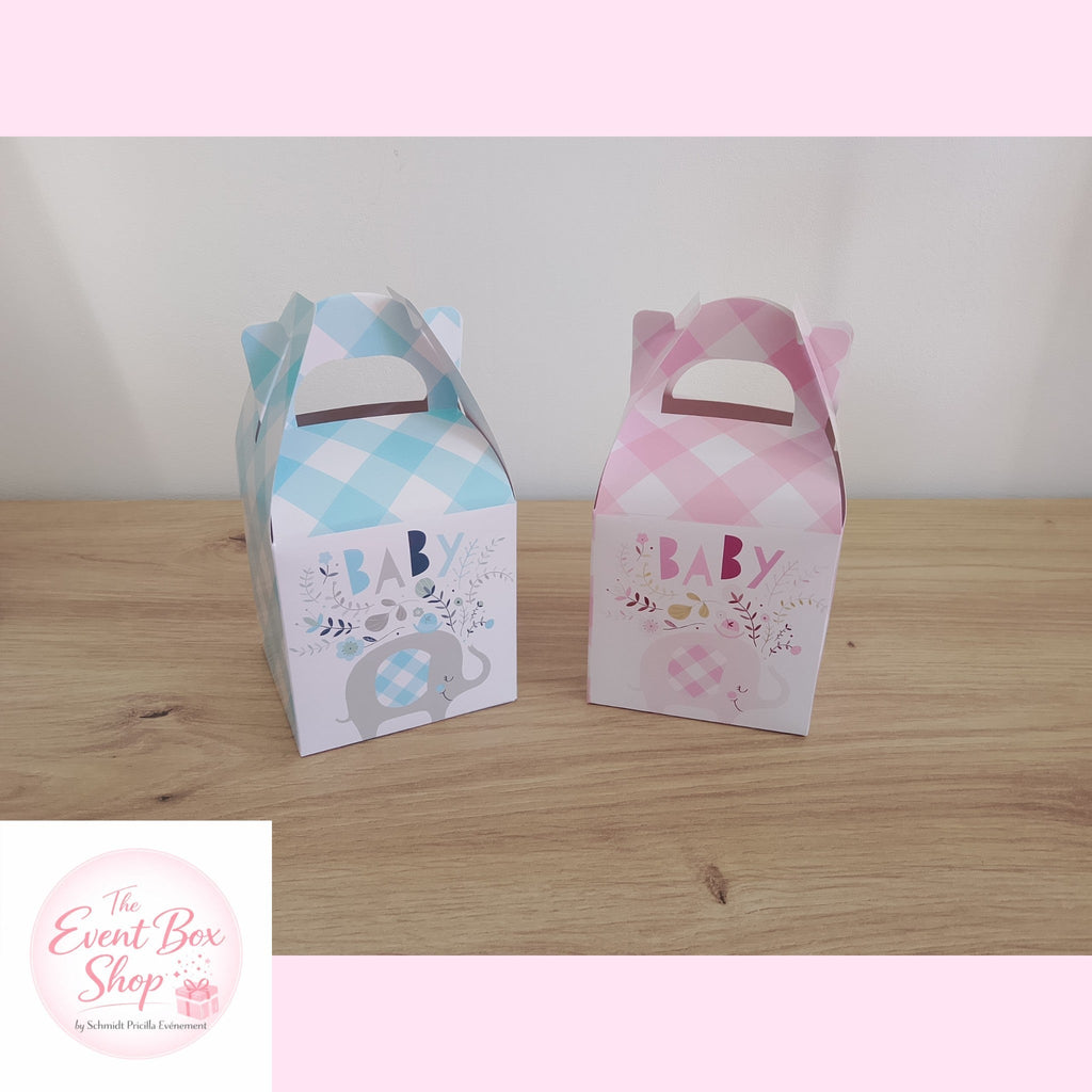 Boîte à dragées Baby Shower Bleu ou rose