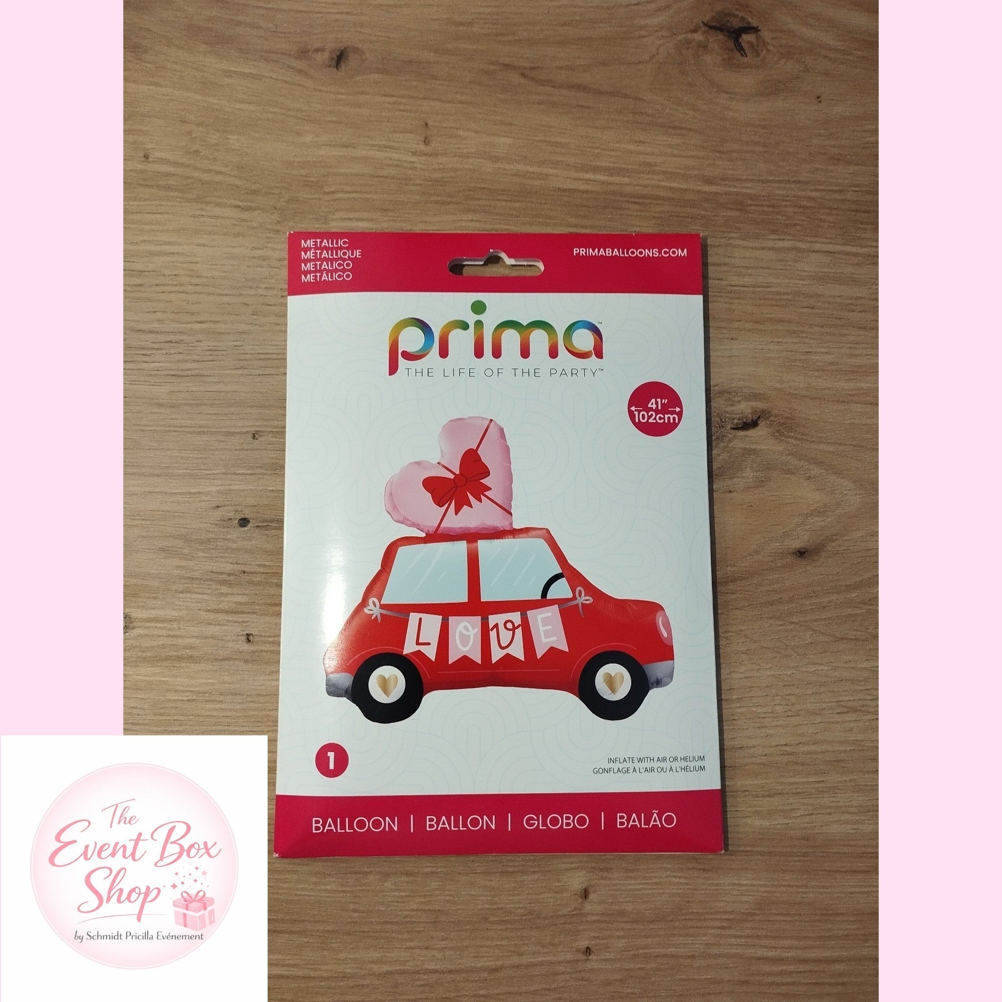 Ballon Love Car Prima 41" - 102cm