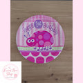 Assiette Coccinelle rose premier anniversaire
