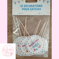 Lot 12 Cake Toppers "Joyeux Anniversaire"