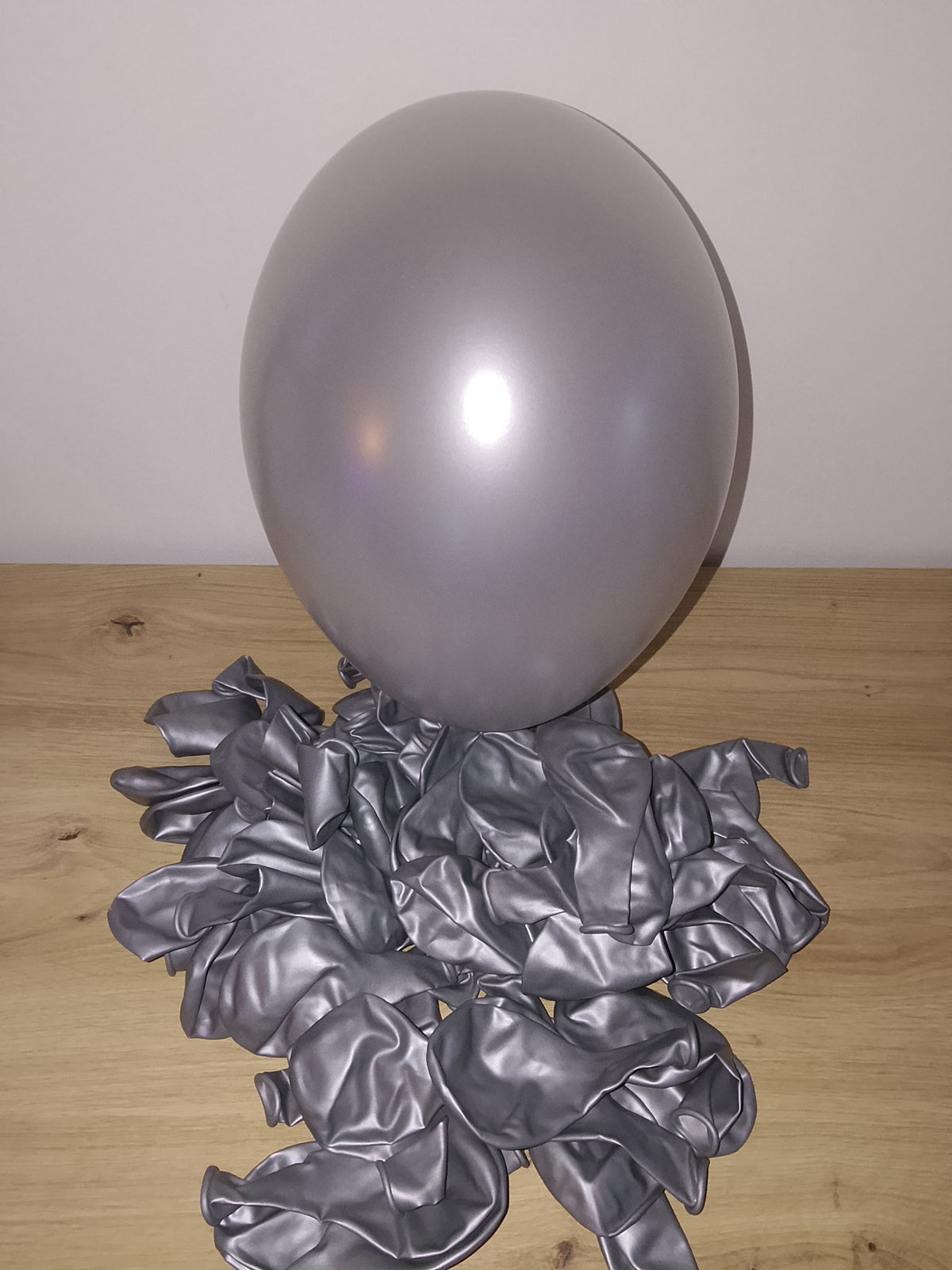 Ballons latex argent métallisé – Lot de 5 | Balloonia 26 cm